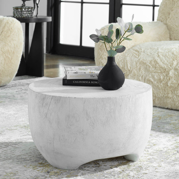 Elevate White Coffee Table - Size: 34H x 60W x 60D (cm) - Contemporary style